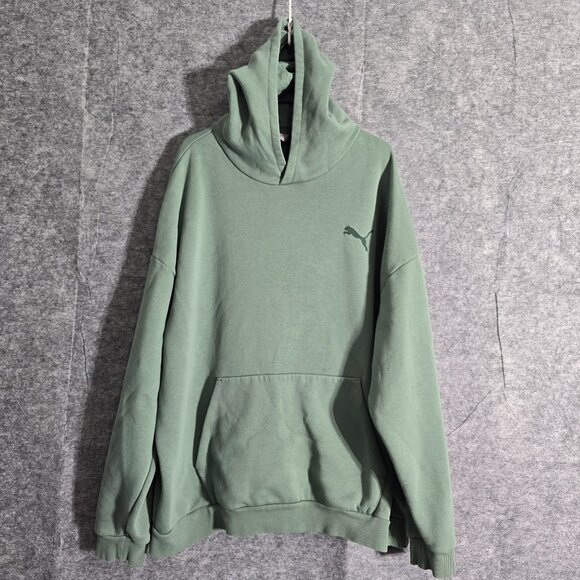 Puma SE Fit Warm Cell Hoodie Mens Sz XXL Green Pullover Logo Solid - Picture 1 of 16